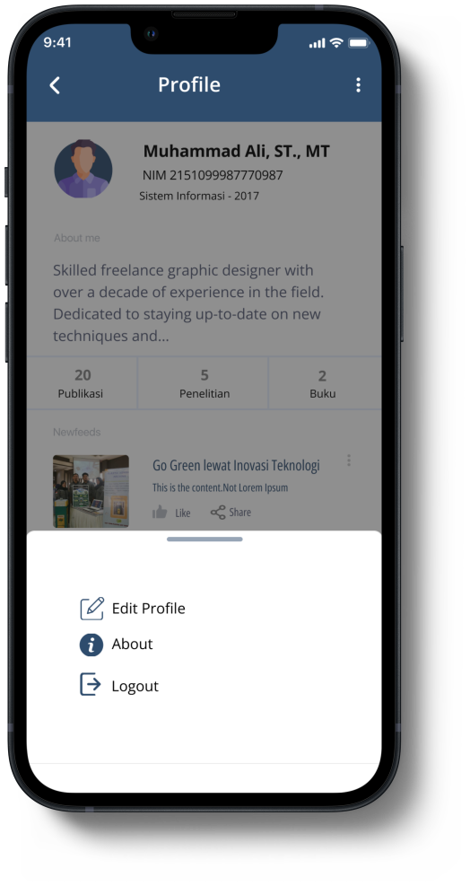 Profile Menu iPhone 13 Mockup