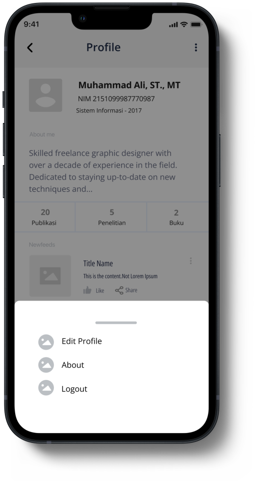 Profile Menu iPhone 13 Mockup